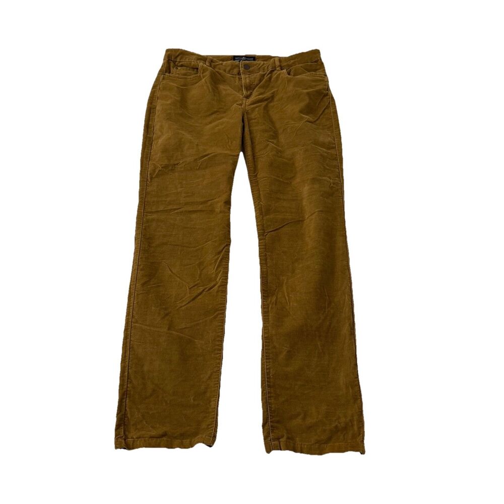 Peruvian Connection Zoe Jeans 12 Mustard Brown Straight Velveteen Boho High Rise